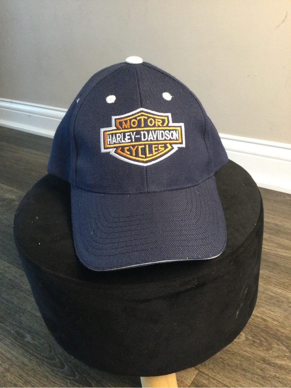 Harley-Davidson Navy and Gold Embroidered Logo Cap
